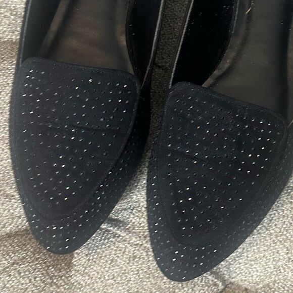Faux Suede Rhinestone Loafers‎ - Picture 2 of 12